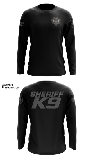 Long Sleeve Performance Shirt, Sheriff K9, Police, Teamtime, Team time, sublimation, custom sports apparel, team uniforms, spirit wear, spiritwear, sports uniforms, custom shirts, team store, custom team store, fundraiser sports, apparel fundraiser