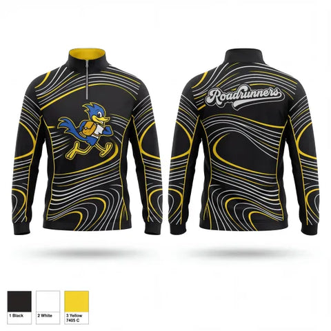 Quarter Zip Jacket, Road Runners, Cheer, Teamtime, Team time, sublimation, custom sports apparel, team uniforms, spirit wear, spiritwear, sports uniforms, custom shirts, team store, custom team store, fundraiser sports, apparel fundraiser
