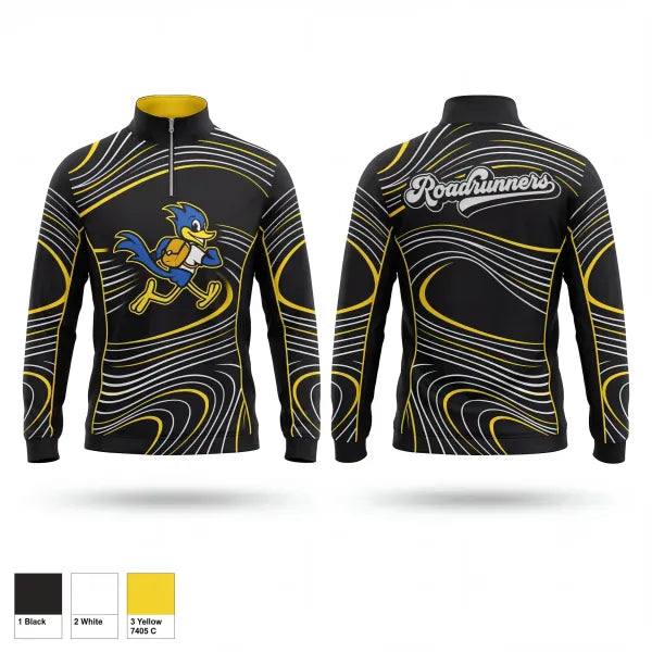 Quarter Zip Jacket, Road Runners, Cheer, Teamtime, Team time, sublimation, custom sports apparel, team uniforms, spirit wear, spiritwear, sports uniforms, custom shirts, team store, custom team store, fundraiser sports, apparel fundraiser