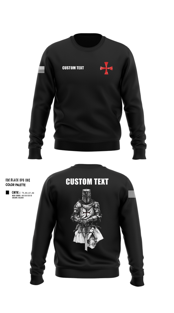 Crew Neck Sweatshirt, Templars, Army, Teamtime, Team time, sublimation, custom sports apparel, team uniforms, spirit wear, spiritwear, sports uniforms, custom shirts, team store, custom team store, fundraiser sports, apparel fundraiser