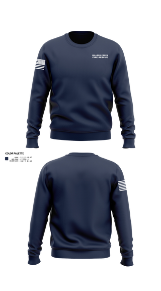Crew Neck Sweatshirt, Millers Creek Fire Rescue, Fire Department, Teamtime, Team time, sublimation, custom sports apparel, team uniforms, spirit wear, spiritwear, sports uniforms, custom shirts, team store, custom team store, fundraiser sports, apparel fundraiser
