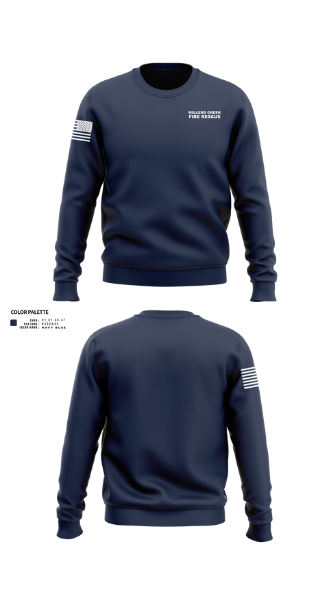 Crew Neck Sweatshirt, Millers Creek Fire Rescue, Fire Department, Teamtime, Team time, sublimation, custom sports apparel, team uniforms, spirit wear, spiritwear, sports uniforms, custom shirts, team store, custom team store, fundraiser sports, apparel fundraiser