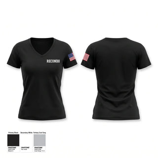 Womens Short Sleeve Vneck Shirt, RECONDO, Army, Teamtime, Team time, sublimation, custom sports apparel, team uniforms, spirit wear, spiritwear, sports uniforms, custom shirts, team store, custom team store, fundraiser sports, apparel fundraiser