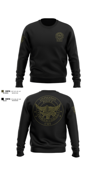 Crew Neck Sweatshirt, Livingston Police E.S.U., Police, Teamtime, Team time, sublimation, custom sports apparel, team uniforms, spirit wear, spiritwear, sports uniforms, custom shirts, team store, custom team store, fundraiser sports, apparel fundraiser