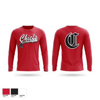 Long Sleeve Performance Shirt, Chiefs, Baseball, Teamtime, Team time, sublimation, custom sports apparel, team uniforms, spirit wear, spiritwear, sports uniforms, custom shirts, team store, custom team store, fundraiser sports, apparel fundraiser