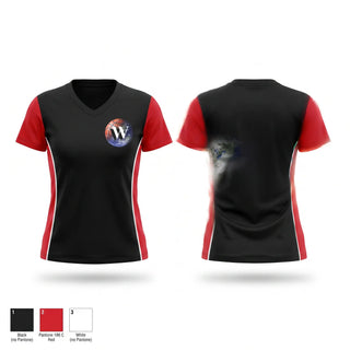 Womens Short Sleeve Vneck Shirt, WW Icons, Women's Basketball, Teamtime, Team time, sublimation, custom sports apparel, team uniforms, spirit wear, spiritwear, sports uniforms, custom shirts, team store, custom team store, fundraiser sports, apparel fundraiser