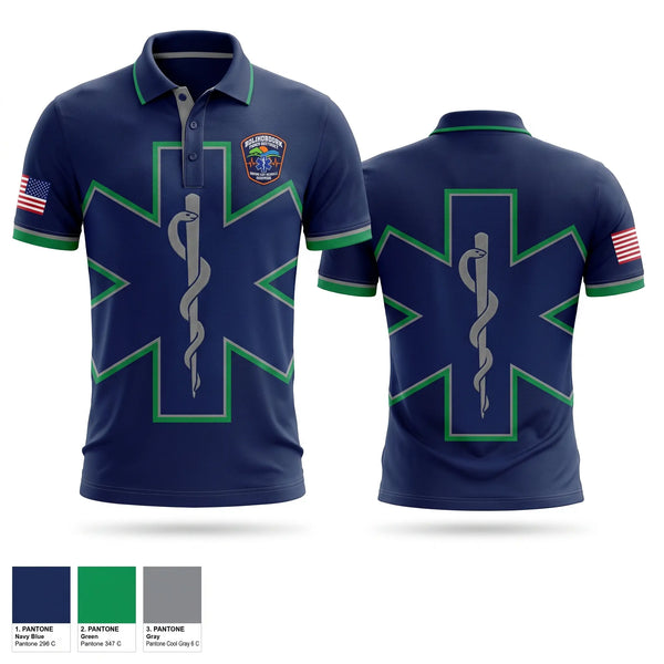 Short Sleeve Performance Polo, Bolingbrook Park District EMS, EMS/EMT, Teamtime, Team time, sublimation, custom sports apparel, team uniforms, spirit wear, spiritwear, sports uniforms, custom shirts, team store, custom team store, fundraiser sports, apparel fundraiser