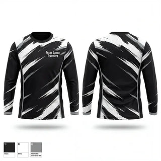 Long Sleeve Performance Shirt, Texas Dance Travelers, Cheer, Teamtime, Team time, sublimation, custom sports apparel, team uniforms, spirit wear, spiritwear, sports uniforms, custom shirts, team store, custom team store, fundraiser sports, apparel fundraiser