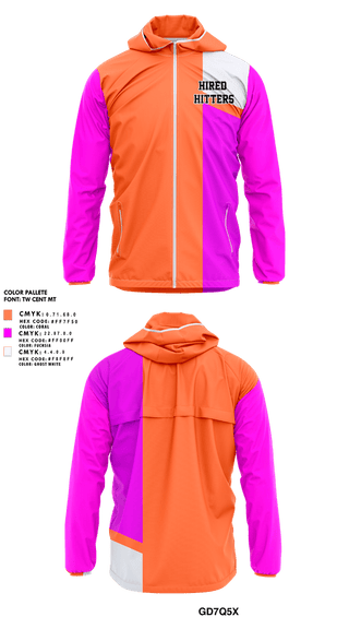 Windbreaker, Hired Hitters, Softball, Teamtime, Team time, sublimation, custom sports apparel, team uniforms, spirit wear, spiritwear, sports uniforms, custom shirts, team store, custom team store, fundraiser sports, apparel fundraiser
