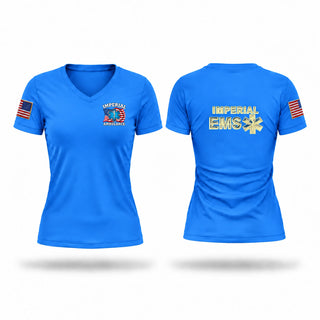 Womens Short Sleeve Vneck Shirt, Imperial Ambulance, EMS/EMT, Teamtime, Team time, sublimation, custom sports apparel, team uniforms, spirit wear, spiritwear, sports uniforms, custom shirts, team store, custom team store, fundraiser sports, apparel fundraiser