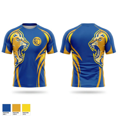 Linden High School Wrestling Short Sleeve Rash Guard Shirt - 1