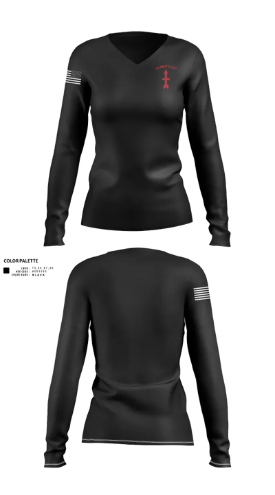bravo company 90197565 Women's Long Sleeve V-neck Shirt - 21