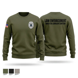 Crew Neck Sweatshirt, AREA 30 CAREER CENTER LAW ENFORCEMENT, Police, Teamtime, Team time, sublimation, custom sports apparel, team uniforms, spirit wear, spiritwear, sports uniforms, custom shirts, team store, custom team store, fundraiser sports, apparel fundraiser