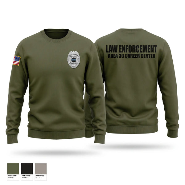 Crew Neck Sweatshirt, AREA 30 CAREER CENTER LAW ENFORCEMENT, Police, Teamtime, Team time, sublimation, custom sports apparel, team uniforms, spirit wear, spiritwear, sports uniforms, custom shirts, team store, custom team store, fundraiser sports, apparel fundraiser