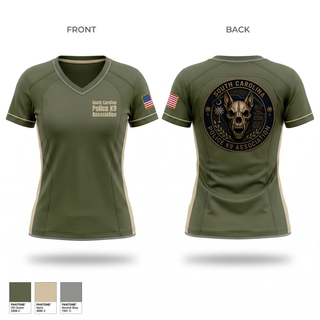 Womens Short Sleeve Vneck Shirt, South Carolina Police K9 Association, Police, Teamtime, Team time, sublimation, custom sports apparel, team uniforms, spirit wear, spiritwear, sports uniforms, custom shirts, team store, custom team store, fundraiser sports, apparel fundraiser