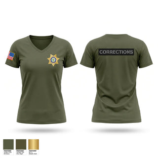 Womens Short Sleeve Vneck Shirt, Benton County Jail, Police, Teamtime, Team time, sublimation, custom sports apparel, team uniforms, spirit wear, spiritwear, sports uniforms, custom shirts, team store, custom team store, fundraiser sports, apparel fundraiser