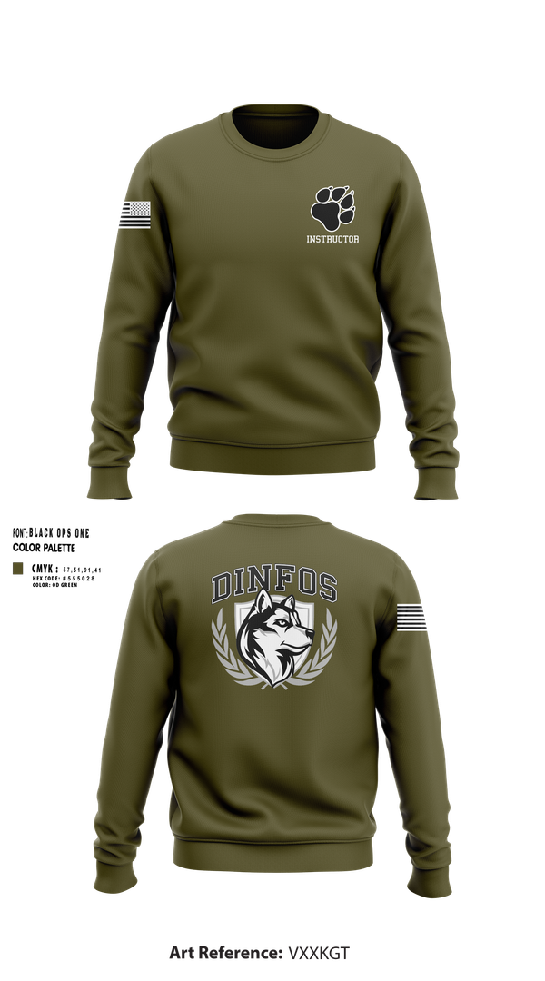 Crew Neck Sweatshirt, DINFOS, Army, Teamtime, Team time, sublimation, custom sports apparel, team uniforms, spirit wear, spiritwear, sports uniforms, custom shirts, team store, custom team store, fundraiser sports, apparel fundraiser