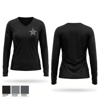 Womens Long Sleeve Vneck Shirt, Jefferson County Sheriff’s Office- Criminal Investigation Division, Police, Teamtime, Team time, sublimation, custom sports apparel, team uniforms, spirit wear, spiritwear, sports uniforms, custom shirts, team store, custom team store, fundraiser sports, apparel fundraiser