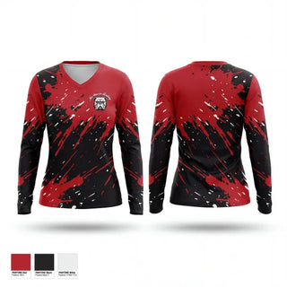 Womens Long Sleeve Vneck Shirt, New Horizon Academy Bulldogs, Men's Basketball, Teamtime, Team time, sublimation, custom sports apparel, team uniforms, spirit wear, spiritwear, sports uniforms, custom shirts, team store, custom team store, fundraiser sports, apparel fundraiser