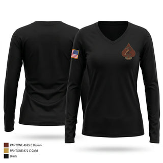 Womens Long Sleeve Vneck Shirt, 435th CTS, Air Force, Teamtime, Team time, sublimation, custom sports apparel, team uniforms, spirit wear, spiritwear, sports uniforms, custom shirts, team store, custom team store, fundraiser sports, apparel fundraiser