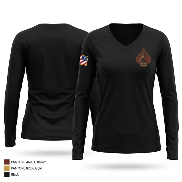 Womens Long Sleeve Vneck Shirt, 435th CTS, Air Force, Teamtime, Team time, sublimation, custom sports apparel, team uniforms, spirit wear, spiritwear, sports uniforms, custom shirts, team store, custom team store, fundraiser sports, apparel fundraiser