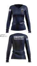 Kingsport Police Explorer Post Women's Long Sleeve V-neck Shirt - 22