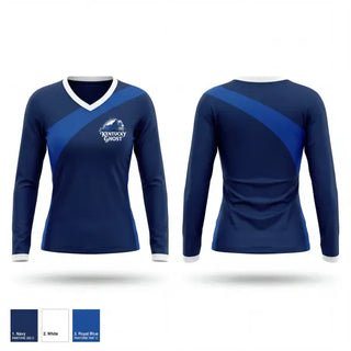 Womens Long Sleeve Vneck Shirt, Kentucky Ghost, Men's Basketball, Teamtime, Team time, sublimation, custom sports apparel, team uniforms, spirit wear, spiritwear, sports uniforms, custom shirts, team store, custom team store, fundraiser sports, apparel fundraiser