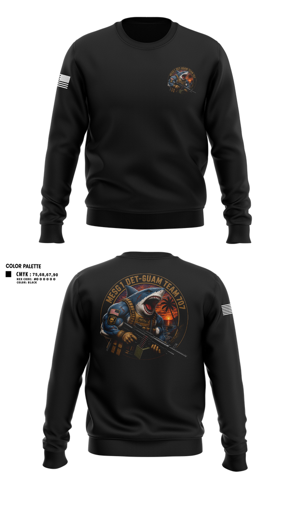 Crew Neck Sweatshirt, MESG-1 DET GUAM TEAM 707, Navy, Teamtime, Team time, sublimation, custom sports apparel, team uniforms, spirit wear, spiritwear, sports uniforms, custom shirts, team store, custom team store, fundraiser sports, apparel fundraiser