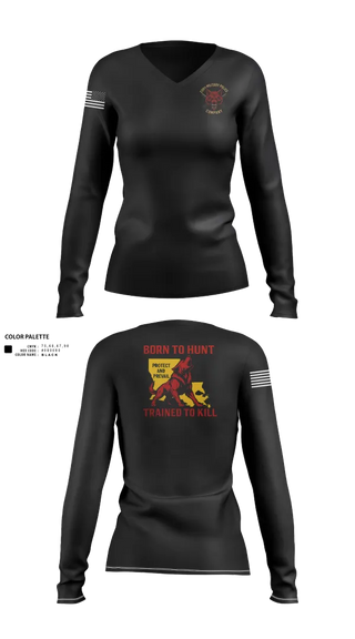Womens Long Sleeve Vneck Shirt, 239th Military Police Company, , Teamtime, Team time, sublimation, custom sports apparel, team uniforms, spirit wear, spiritwear, sports uniforms, custom shirts, team store, custom team store, fundraiser sports, apparel fundraiser