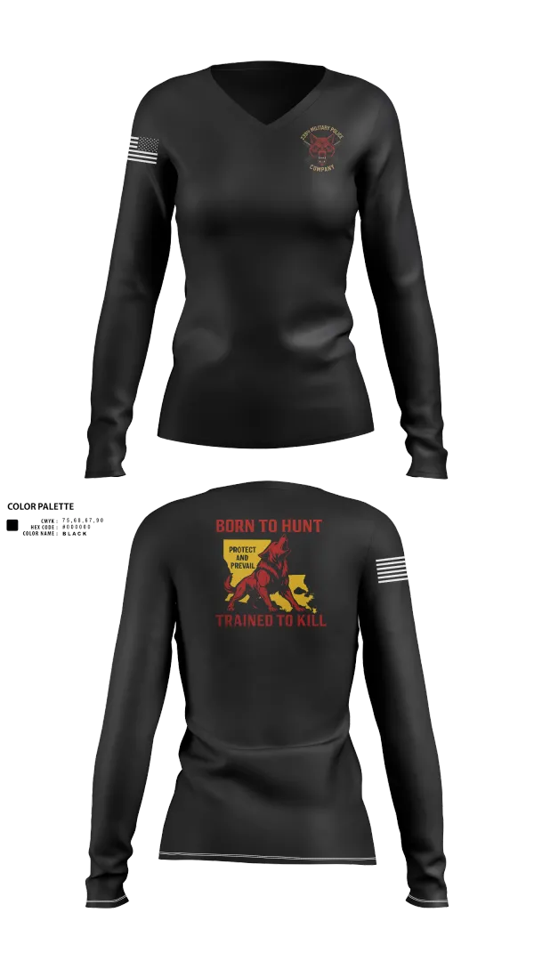 Womens Long Sleeve Vneck Shirt, 239th Military Police Company, , Teamtime, Team time, sublimation, custom sports apparel, team uniforms, spirit wear, spiritwear, sports uniforms, custom shirts, team store, custom team store, fundraiser sports, apparel fundraiser