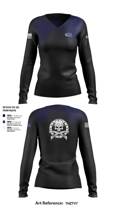 TH Construction 63451792 Women's Long Sleeve V-neck Shirt - 100