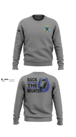 Crew Neck Sweatshirt, Nashua NH Police Mounted United, Police, Teamtime, Team time, sublimation, custom sports apparel, team uniforms, spirit wear, spiritwear, sports uniforms, custom shirts, team store, custom team store, fundraiser sports, apparel fundraiser