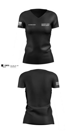 Womens Short Sleeve Vneck Shirt, SCOTT CITY POLICE DEPT., Police, Teamtime, Team time, sublimation, custom sports apparel, team uniforms, spirit wear, spiritwear, sports uniforms, custom shirts, team store, custom team store, fundraiser sports, apparel fundraiser