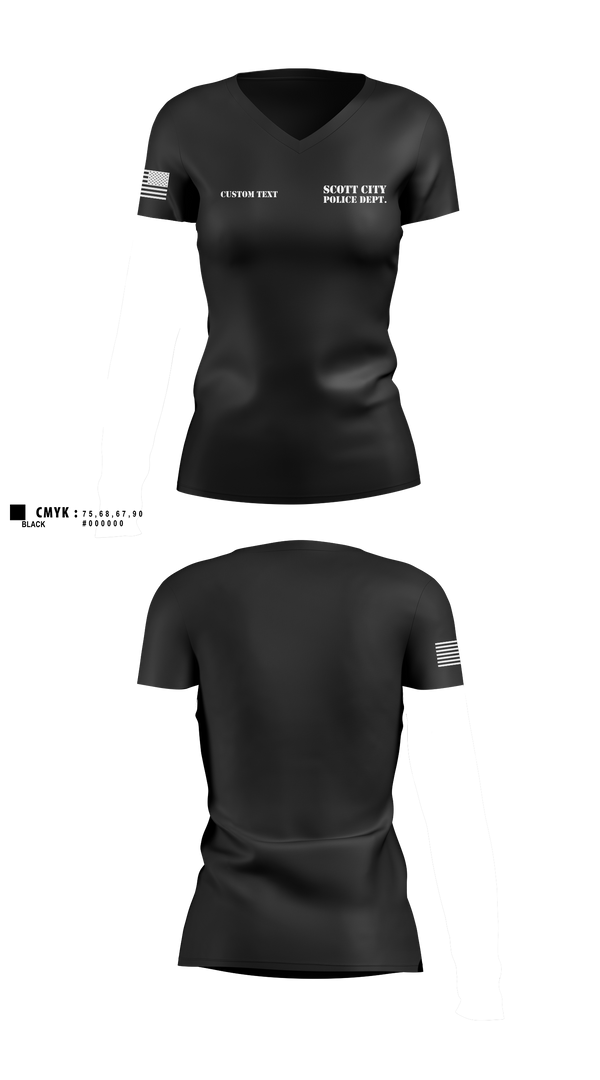 Womens Short Sleeve Vneck Shirt, SCOTT CITY POLICE DEPT., Police, Teamtime, Team time, sublimation, custom sports apparel, team uniforms, spirit wear, spiritwear, sports uniforms, custom shirts, team store, custom team store, fundraiser sports, apparel fundraiser