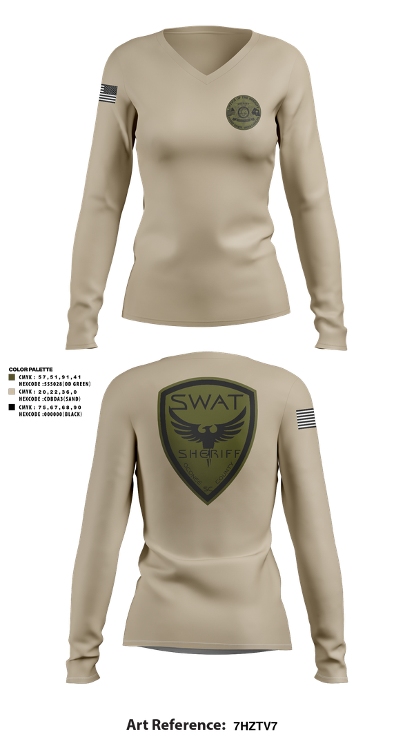 Womens Long Sleeve Vneck Shirt, , Police, Teamtime, Team time, sublimation, custom sports apparel, team uniforms, spirit wear, spiritwear, sports uniforms, custom shirts, team store, custom team store, fundraiser sports, apparel fundraiser