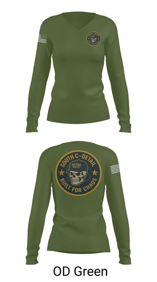 Womens Long Sleeve Vneck Shirt, South C Detail, , Teamtime, Team time, sublimation, custom sports apparel, team uniforms, spirit wear, spiritwear, sports uniforms, custom shirts, team store, custom team store, fundraiser sports, apparel fundraiser