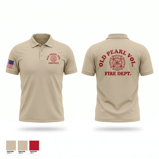 Short Sleeve Performance Polo, Old Pearl Vol. Fire Department, Fire Department, Teamtime, Team time, sublimation, custom sports apparel, team uniforms, spirit wear, spiritwear, sports uniforms, custom shirts, team store, custom team store, fundraiser sports, apparel fundraiser