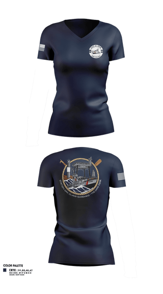 Womens Short Sleeve Vneck Shirt, CG STA OAK ISLAND, Coast Guard, Teamtime, Team time, sublimation, custom sports apparel, team uniforms, spirit wear, spiritwear, sports uniforms, custom shirts, team store, custom team store, fundraiser sports, apparel fundraiser