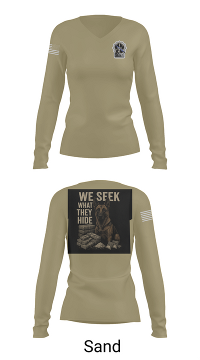 Narcotics K9 63808896 Women's Long Sleeve V-neck Shirt - 92