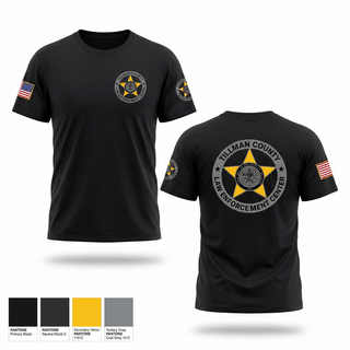 Old School Cotton Feel Shirt, Tillman County Law Enforcement Center, Police, Teamtime, Team time, sublimation, custom sports apparel, team uniforms, spirit wear, spiritwear, sports uniforms, custom shirts, team store, custom team store, fundraiser sports, apparel fundraiser