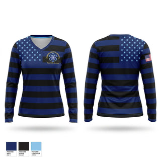 Womens Long Sleeve Vneck Shirt, JCH Paramedic Services, EMS/EMT, Teamtime, Team time, sublimation, custom sports apparel, team uniforms, spirit wear, spiritwear, sports uniforms, custom shirts, team store, custom team store, fundraiser sports, apparel fundraiser