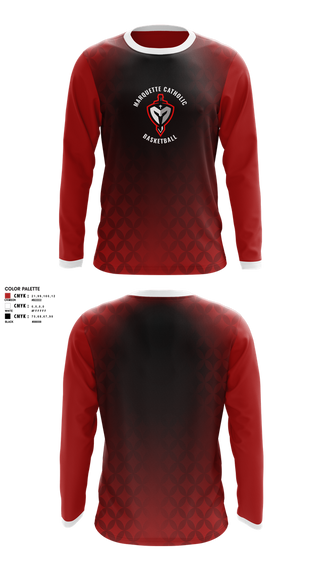 Long Sleeve Performance Shirt, Marquette Catholic, Men's Basketball, Teamtime, Team time, sublimation, custom sports apparel, team uniforms, spirit wear, spiritwear, sports uniforms, custom shirts, team store, custom team store, fundraiser sports, apparel fundraiser