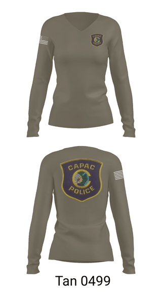 Womens Long Sleeve Vneck Shirt, CAPAC POLICE DEPARTMENT, Police, Teamtime, Team time, sublimation, custom sports apparel, team uniforms, spirit wear, spiritwear, sports uniforms, custom shirts, team store, custom team store, fundraiser sports, apparel fundraiser