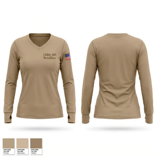 Womens Long Sleeve Vneck Shirt, 139th MP Batallion, Army, Teamtime, Team time, sublimation, custom sports apparel, team uniforms, spirit wear, spiritwear, sports uniforms, custom shirts, team store, custom team store, fundraiser sports, apparel fundraiser