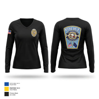 Womens Long Sleeve Vneck Shirt, Clermont PD, Police, Teamtime, Team time, sublimation, custom sports apparel, team uniforms, spirit wear, spiritwear, sports uniforms, custom shirts, team store, custom team store, fundraiser sports, apparel fundraiser