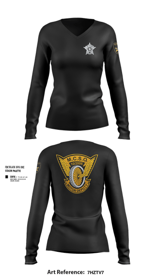 Womens Long Sleeve Vneck Shirt, MCSO Motors, Police, Teamtime, Team time, sublimation, custom sports apparel, team uniforms, spirit wear, spiritwear, sports uniforms, custom shirts, team store, custom team store, fundraiser sports, apparel fundraiser