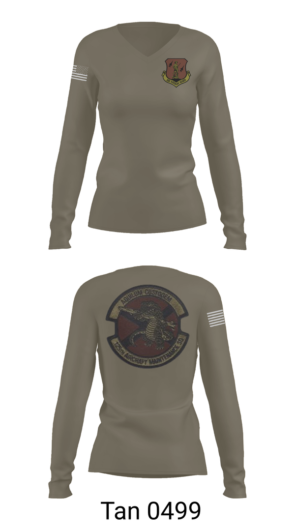 Womens Long Sleeve Vneck Shirt, 125th Tactical Aircraft Maintenance SQ, , Teamtime, Team time, sublimation, custom sports apparel, team uniforms, spirit wear, spiritwear, sports uniforms, custom shirts, team store, custom team store, fundraiser sports, apparel fundraiser