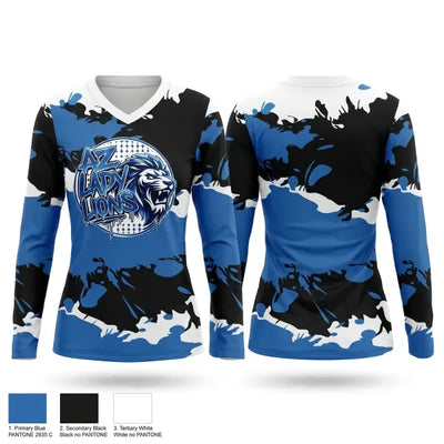 Lady Lions 12718101 Women's Long Sleeve V-neck Shirt - 1