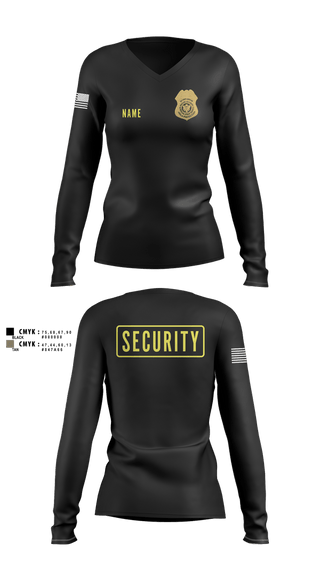 Womens Long Sleeve Vneck Shirt, NOLA PROTECTION GROUP, Police, Teamtime, Team time, sublimation, custom sports apparel, team uniforms, spirit wear, spiritwear, sports uniforms, custom shirts, team store, custom team store, fundraiser sports, apparel fundraiser
