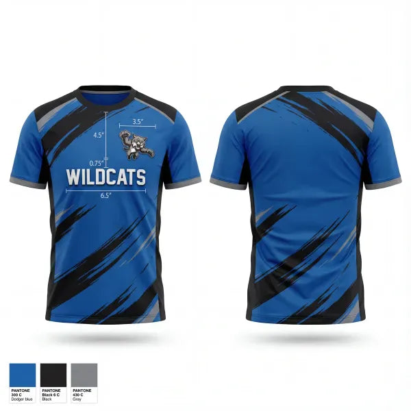 Short Sleeve Performance Shirt, Wildcats, Men's Basketball, Teamtime, Team time, sublimation, custom sports apparel, team uniforms, spirit wear, spiritwear, sports uniforms, custom shirts, team store, custom team store, fundraiser sports, apparel fundraiser